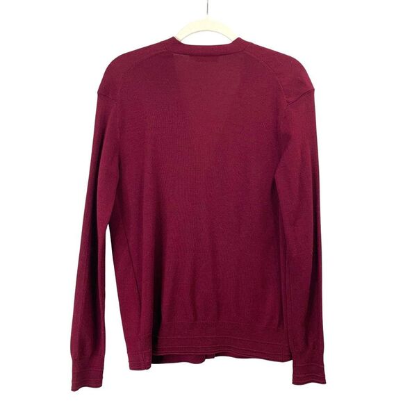 Tory Burch Madison merino wool logo button cardigan Size XS cherry maroon red - Picture 7 of 8